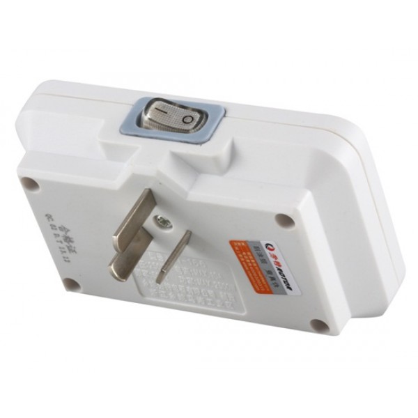 ROTOR RT-Z166 Multifunctional 2-outlet 3-flat-pin Plug Power Socket with Switch (White)