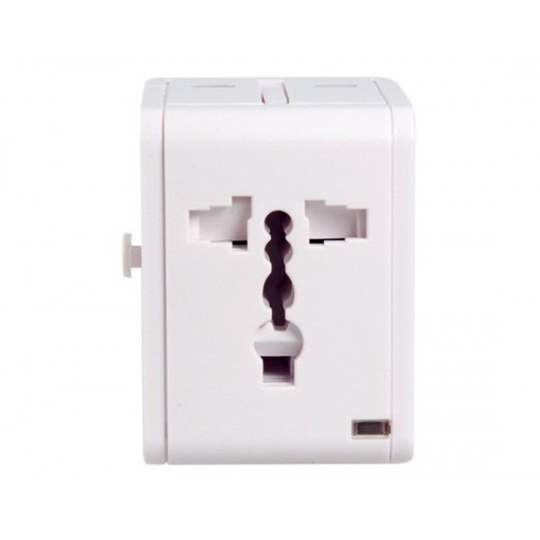 Dual USB Universal World Travel Power Adapter (White)