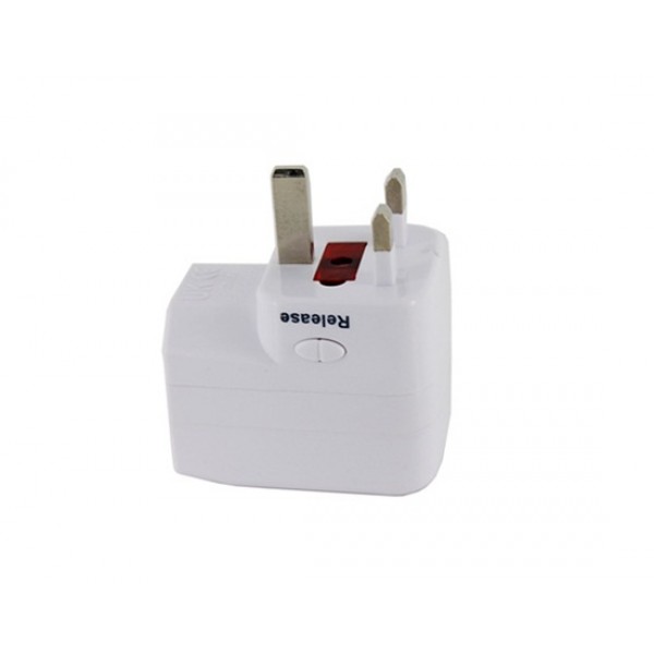World Travel Adaptor with USB Port (White)