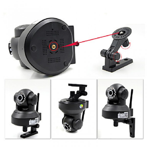 8GB TF Card and H.264 WIFI Camera IP HD 720P 1.0M Pixels PTZ IR Night Vision Wired or Wireless Camera WIFI