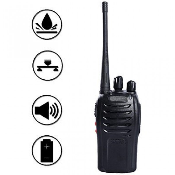 BST-698 5W 400.00~470.MHz 16-CH Walkie Talkie Set - Black