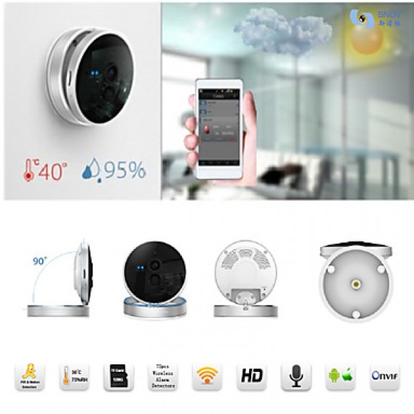  IP Night Vision Surveillance Camera 720P Alarm Detectors Motion Detection Wireless