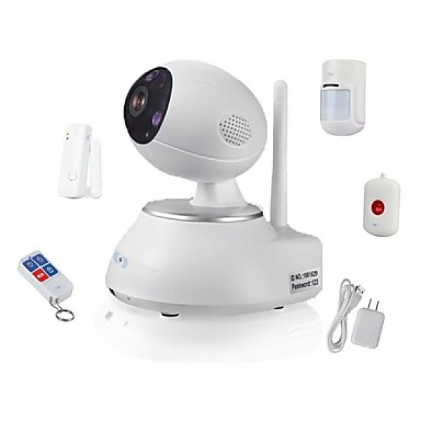 Wireless IP PTZ Surveillance Camera with 4pcs Wireless Alarm Detectors, Motion Detection, Baby Monity SV-VPC2K3