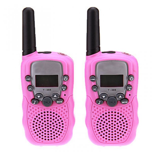 Pair of T-388 Lovers Talking Mini 8KM Handheld1" LCD Screen Walkie Talkie Two Way Radio with Flashlight